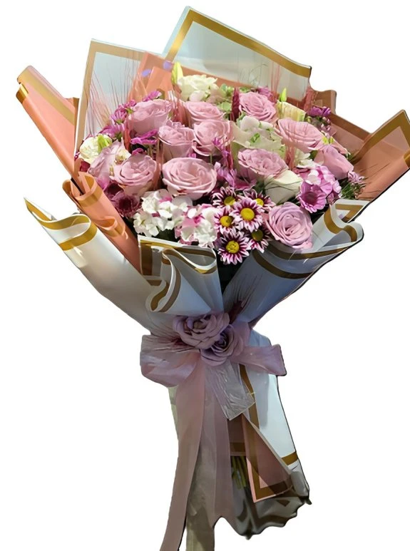 Pembe Güllü Kır Buketi